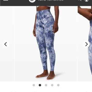Lululemon Align Leggings Diamond Tye Die Blue and White